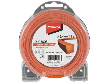 Makita nylonová struna Plus 2,4 mm, 15 m, oranžová, štvorcová