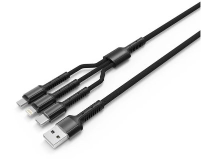 ColorWay 3v1 USB - Lightning, microUSB a USB-C 4.0A 1,2 m