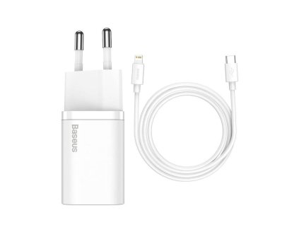 Baseus Super SI sada adaptéra USB-C 20W a kábla USB-C na Lightning 1 m, biela
