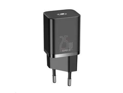 Baseus Super Si Quick Charger 1C 25W EU + USB-C/USB-C 3A 1m čierna