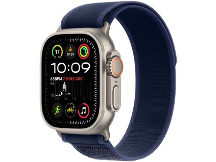 599564 apple watch ultra 2 gps cellular 49 mm puzdro z prirodneho titanu s modrou sluckou trail loop s m mx4j3cs a