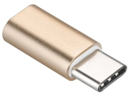 Adaptér PremiumCord USB-C/male - USB2.0 Micro-B/female, zlatý