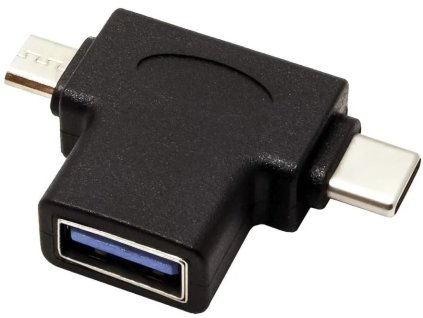Adaptér PremiumCord USB3.0 samica na dva konektory USB-C/samec + micro USB B/samec