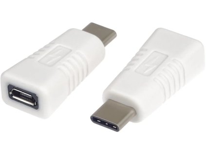Adaptér PremiumCord USB-C konektor samec - micro USB 2.0/samec, biely