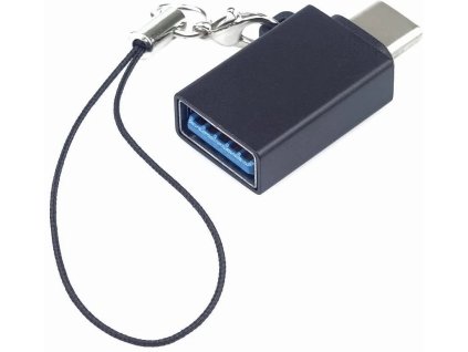 Adaptér PremiumCord USB-C samec - USB3.0 A samica, OTG, čierny s pútkom na zavesenie