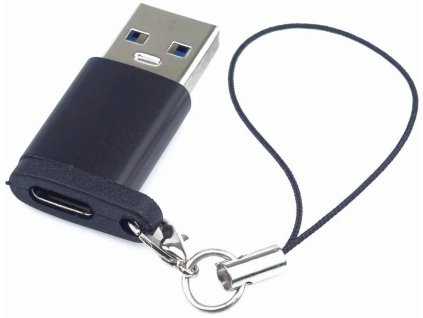 Adaptér PremiumCord USB3.0 A samec - USB-C samica, čierny s pútkom na zavesenie