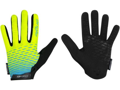 FORCE MTB ANGLE letné rukavice, fluo-modré veľkosť XS