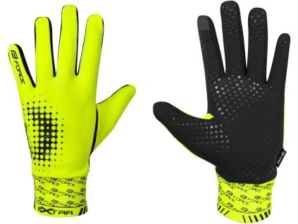 Rukavice FORCE EXTRA jar-jeseň, fluo veľkosť S