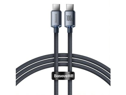 Baseus Crystal Shine Series USB-C / USB-C 100W nabíjací/datový kábel 1,2 m, čierny
