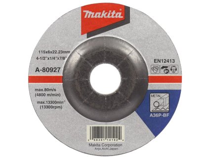 Makita A-80927 brúsny kotúč 115x6x22 oceľ