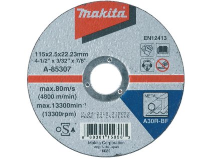 Makita A-85307 rezný kotúč 115x2,5x22 oceľ