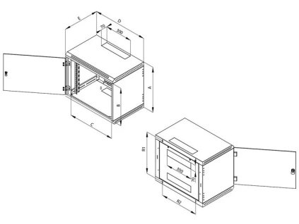 19" nástenný jednodielny stojan TRITON RBA-CS4 9U/400 mm (plech) sivý