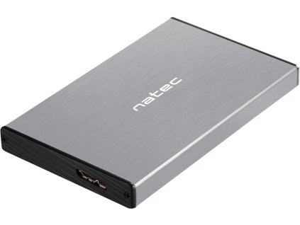 Externý HDD box Natec 2,5" USB 3.0 Rhino Go, sivý, hliníkové telo