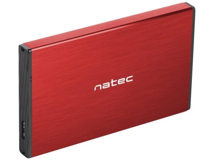 Natec externý HDD box 2,5" USB 3.0 Rhino Go, červený, hliníkové telo