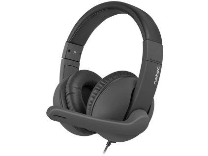 Slúchadlá Natec s mikrofónom Rhea, čierne