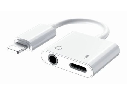 Platinet redukce Lightning JACK 3,5mm s nabíjením 0,1m bílá (PMMA9826)