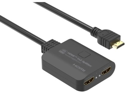 PremiumCord HDMI 2.0 Mini Splitter 1-2 Pigtail 4Kx2K@60Hz HDCP2.2 Downscaler