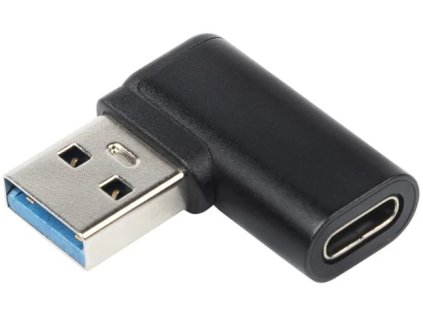 PremiumCord 90° zakrivený USB-C samica na USB3.0 typ A samec