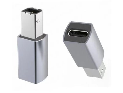 PremiumCord Hliníkový adaptér USB C samica - USB2.0 B samec