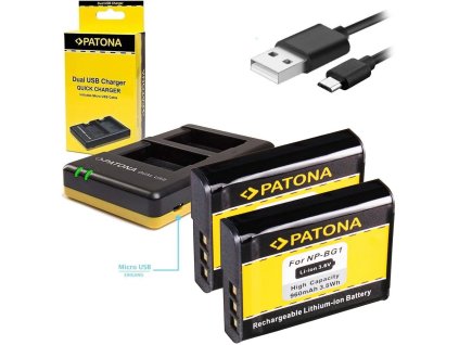 PATONA Photo Duálna rýchlonabíjačka Sony NP-BG1 2x batéria 960mAh USB