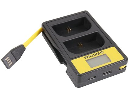 PATONA Photo Duálna nabíjačka Canon LP-E6 s LCD displejom, USB