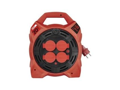 Vonkajší predlžovací kábel na bubne 20 m / 4 ks. / guma / 230 V / 1,5 mm2 s LED reflektorom