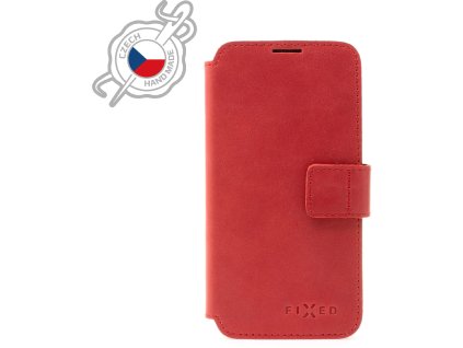 Kožené puzdro typu kniha FIXED ProFit pre Apple iPhone 11, červené