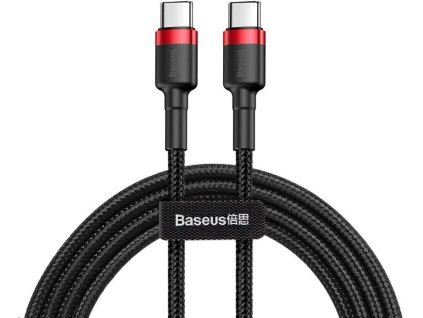 Baseus Cafule Series Nabíjací/dátový kábel USB-C na USB-C PD2.0 60W Flash 2 m, červeno-čierny