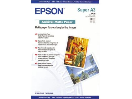 Epson papier Archival Matte Paper, A3+, 50 listov, 192g/m2 C13S041340