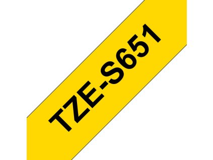 Brother TZe-S651, žltá / čierna (24mm, lamin.extr.ad.) TZeS651