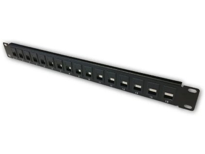 DATACOM Patch panel 19" 16 portov 1U BK