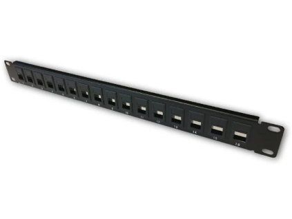 datacom patch panel 19 neosazeny 16 port 1u bk ien68452