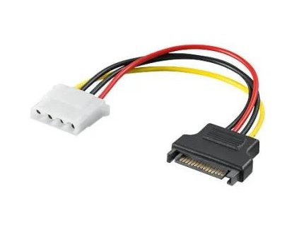 Napájací adaptér PremiumCord SATA samec - Molex 5,25" samica 17 cm