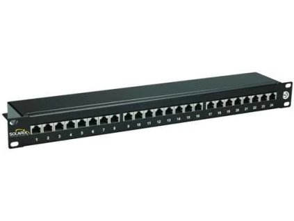 SOLARIX patch panel, CAT5E, 24 x RJ45, STP, čierny, 1U SX24-5E-STP-BK