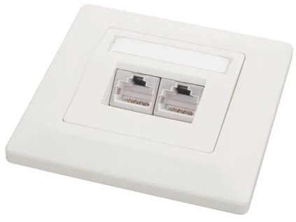 SOLARIX zásuvka CAT5E, UTP, 2 x RJ45, pod omietku, biela SX9-2-5E-UTP-WH