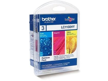 Brother atrament LC-1100HY sada atramentov magenta, yellow, cyan (750stran) - originálne LC1100HYRBWBP
