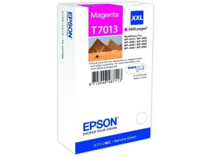 Epson T7013 XXL Magenta až 3400 strán, pre série WP4000/4500 (WP-4015,WP-4025,WP-4515,WP-4525,WP-4535,WP-4545) - originálne C13T7