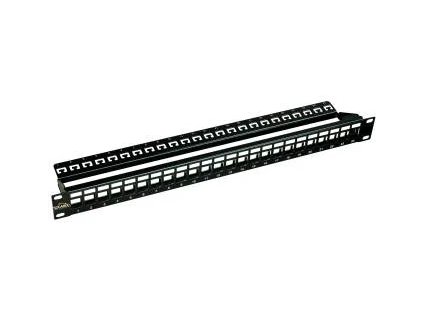 SOLARIX patch panel, Univerzálny modulárne neosadený, 24 portov čierny 1U SX24M-0-STP-BK-UNI