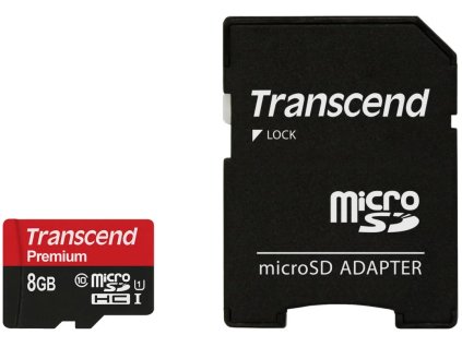 Transcend microSDHC 8GB Class10 UHS-I Premium + adaptér TS8GUSDU1