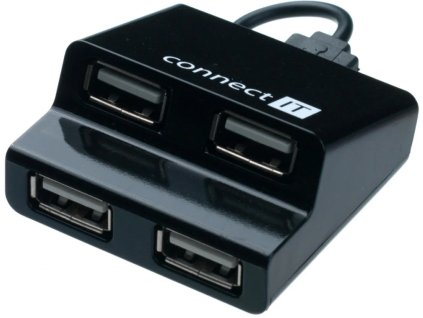 Connect IT USB hub 4 porty STEP - čierny