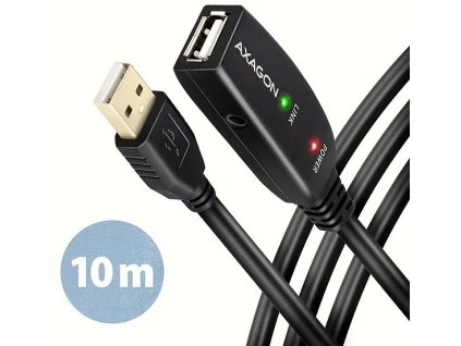 AXAGON ADR-210, USB 2.0 A-M -> A-F aktívny predlžovací / opakovací kábel, 10 m
