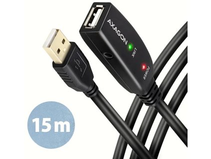 AXAGON ADR-215, USB 2.0 A-M -> A-F aktívny predlžovací / opakovací kábel, 15 m