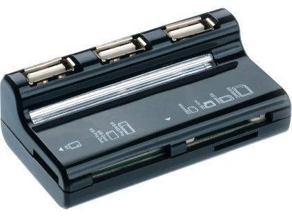 Connect IT USB COMBO hub 3 porty + čítačka kariet BOOT čierna