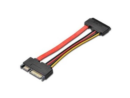 Predlžovací kábel PremiumCord HDD SATA 22pin, dáta + napájanie, M/F, 15cm