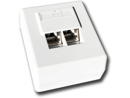 DATACOM Dátová zásuvka STP CAT6 2xRJ45 na omietku 45st. biela 2457