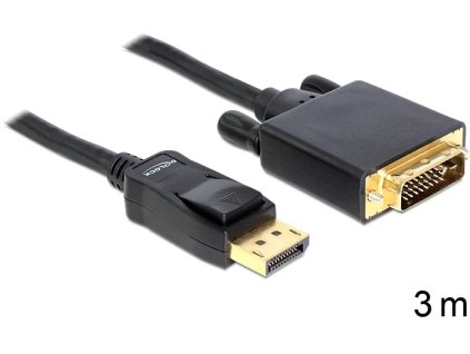 Delock kábel DisplayPort (samec) na DVI 24+1 (samec), 3m (82592)