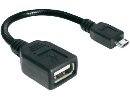 Delock Adaptér USB microUSB samec > USB 2.0 samica OTG 18 cm flexibilný husí krk (83293)