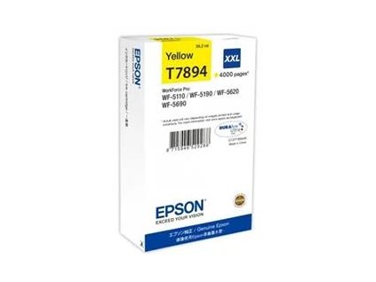 Epson T7894 XXL Yellow, 34ml, až 4000 strán, pre série WF-5110DW,WF-5190DW,WF-5620DWF,WF-5690DWF - originálne C13T789440