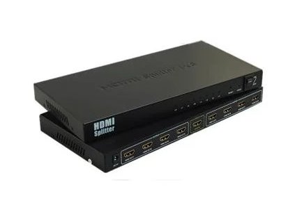 PremiumCord HDMI rozbočovač 1-8 portov kovový s napájacím adaptérom, 4K, 1080p, 3D