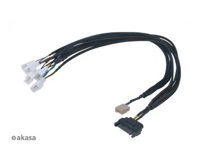 AKASA kábel FLEXA FP5S, pre pripojenie 5 PWM ventilátorov , 45cm AK-CBFA07-45